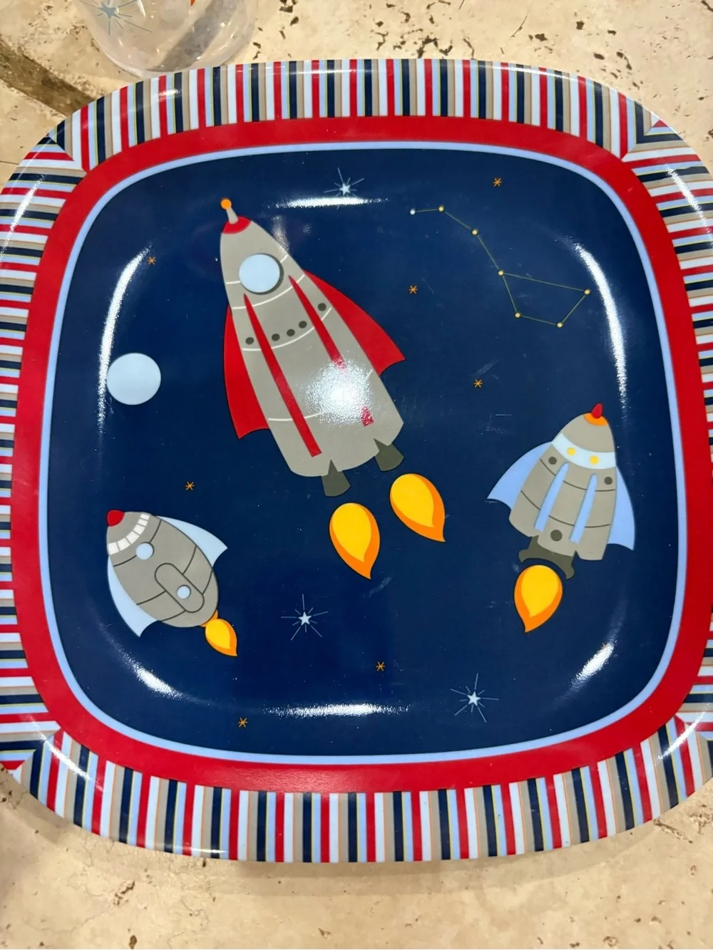 Circo Navy & Red Kids Rocket Plate and Cup Set